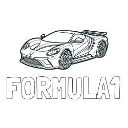 Online izdelana pobarvanka - Pobarvanka imena FORMULA1 in Športni avtomobil