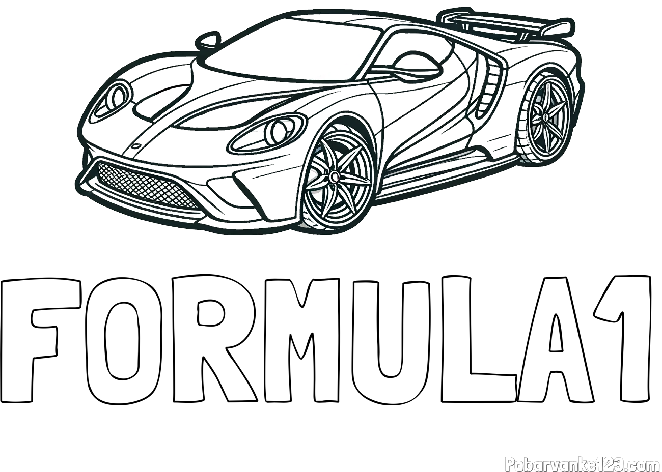 Pobarvanka imena FORMULA1 in Športni avtomobil