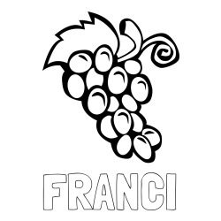 Online izdelana pobarvanka - Pobarvanka imena FRANCI in pobarvanka grozdja