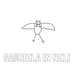 Online izdelana pobarvanka - Pobarvanka imena GABRIELA IN NELI in netopir