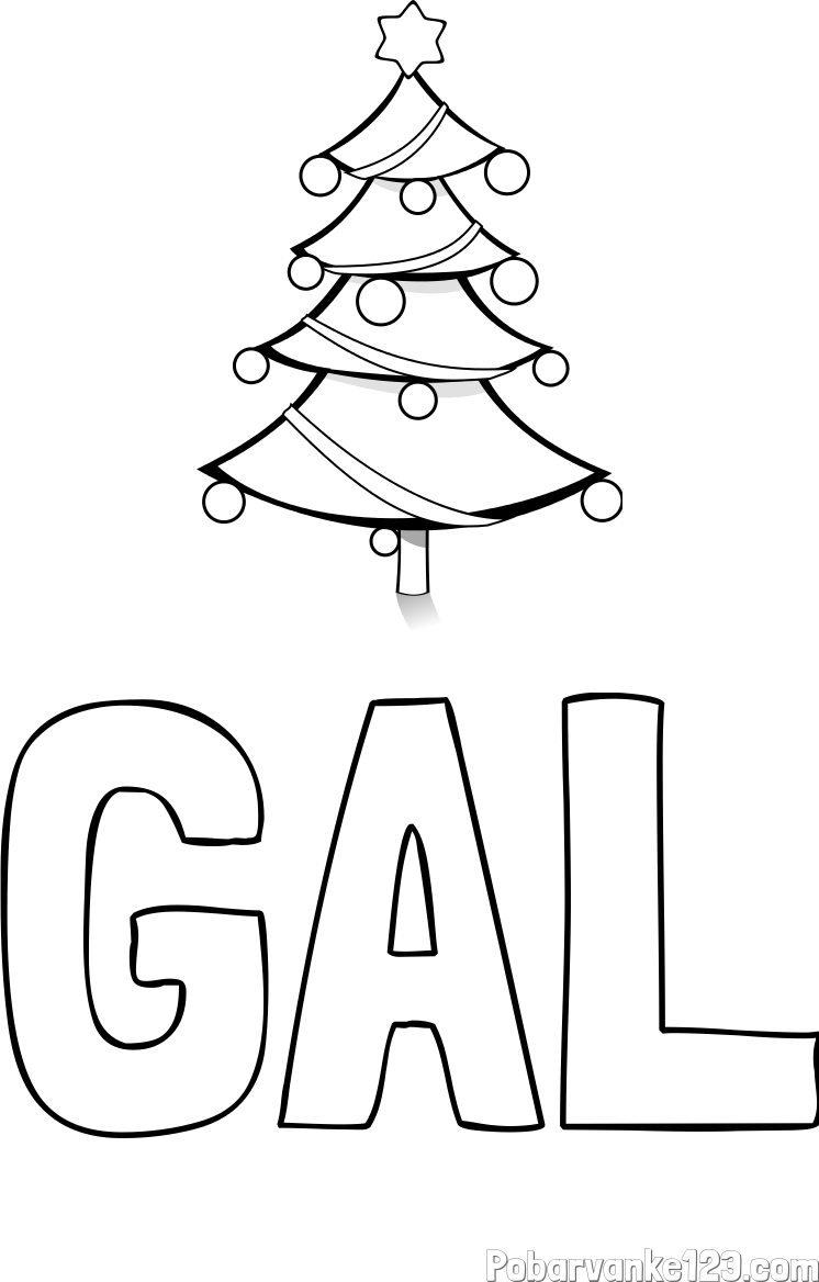 Pobarvanka imena GAL in božična smreka