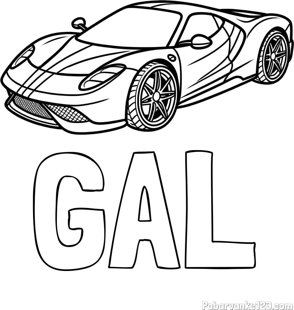 Pobarvanka imena GAL in pobarvanka dirkalnega avtomobila