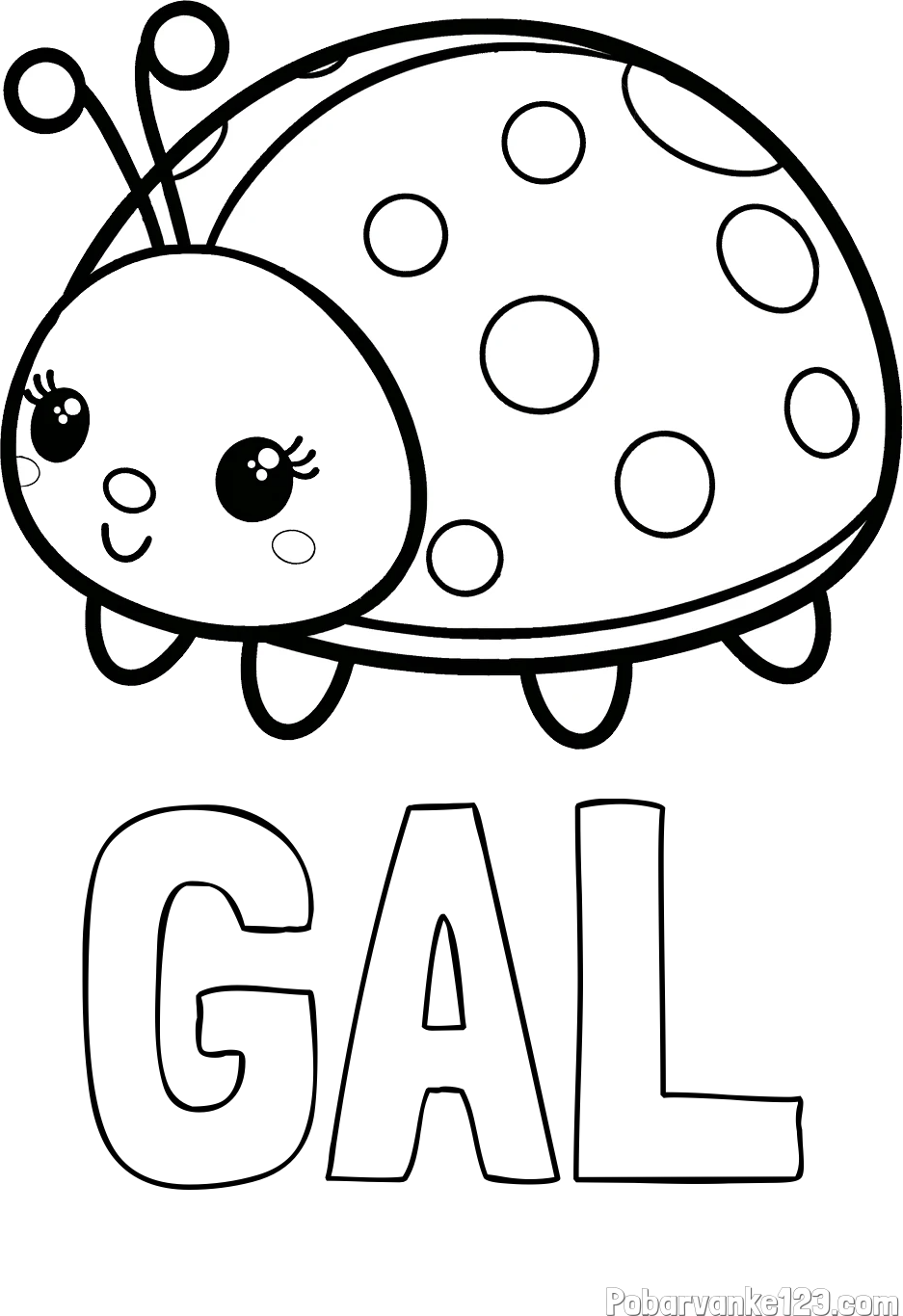 Pobarvanka imena GAL in pobarvanka ljubke pikapolonice