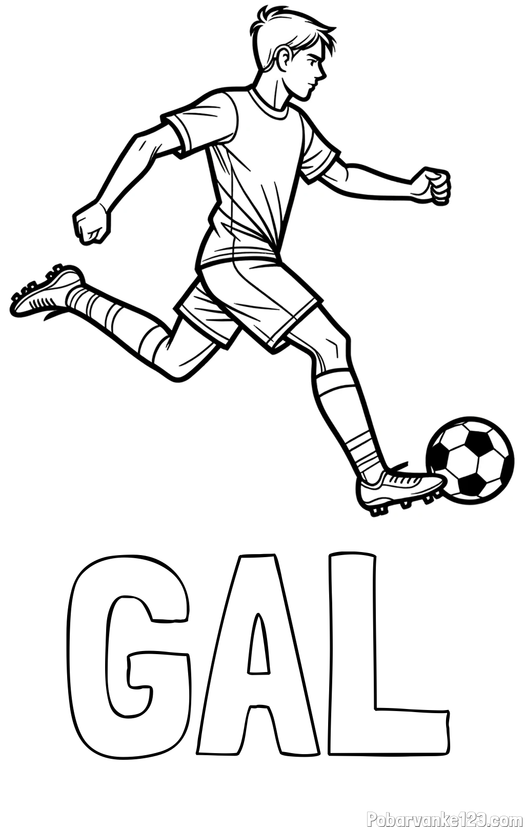 Pobarvanka imena GAL in pobarvanka nogometaša v napadu