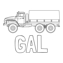 Online izdelana pobarvanka - Pobarvanka imena GAL in pobarvanka velikega kamiona za prevoz težkega tovora