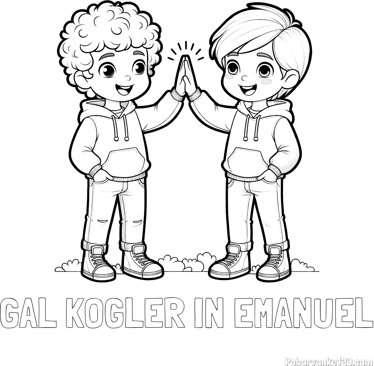Pobarvanka imena GAL KOGLER IN EMANUEL in pobarvanka prijatlejev