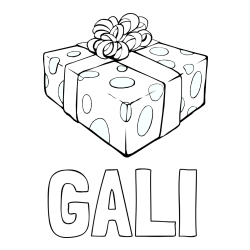 Online izdelana pobarvanka - Pobarvanka imena GALI in božično darilo