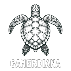 Online izdelana pobarvanka - Pobarvanka imena GAMERDIANA in enostavna pobarvanka želve