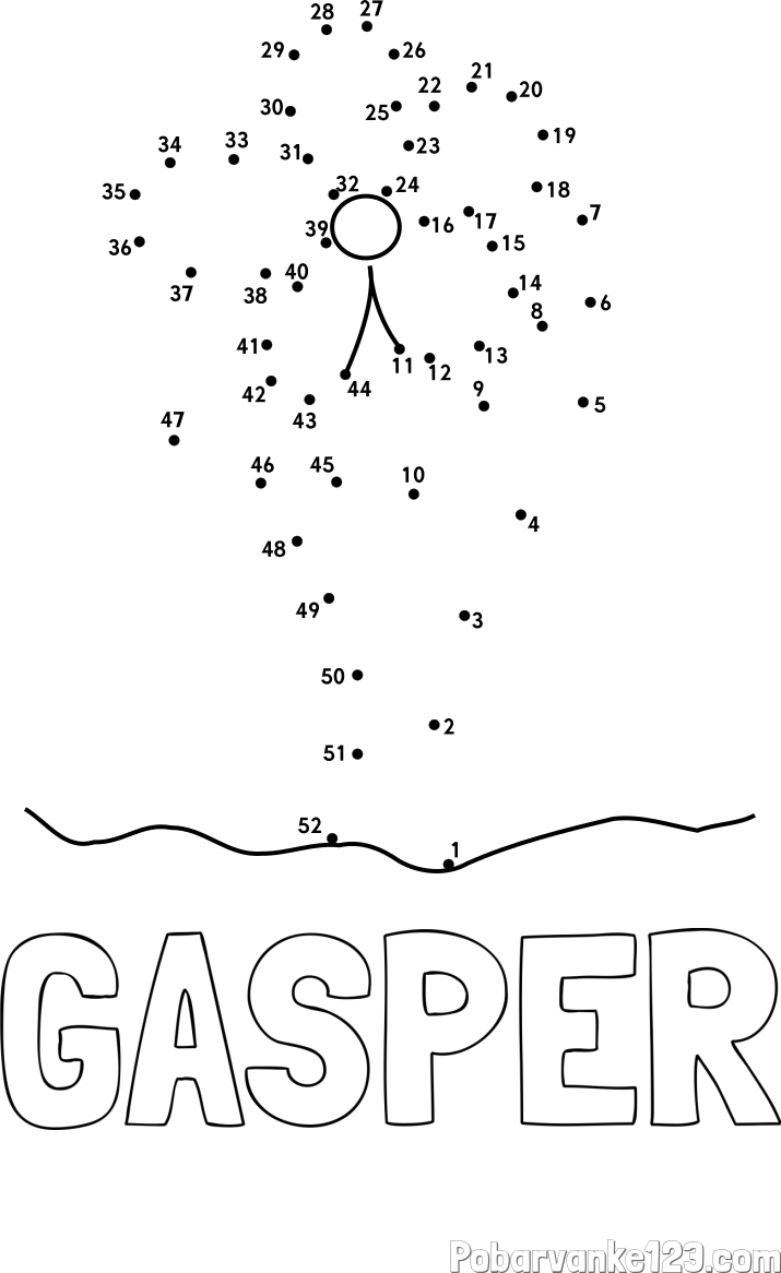 Pobarvanka imena GAŠPER in Črtna pobarvanka cvetlice