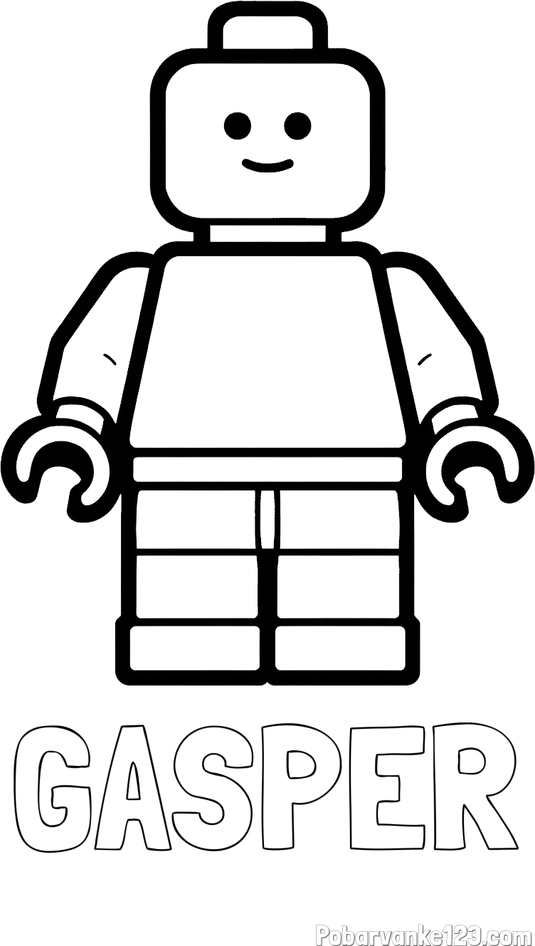 Pobarvanka imena GAŠPER in pobarvanka LEGO figurice fanta