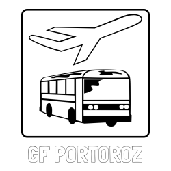 Online izdelana pobarvanka - Pobarvanka imena GF PORTOROŽ in avtobus in letalo