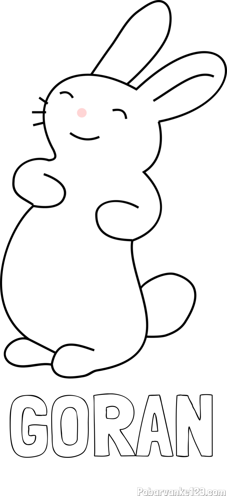 Pobarvanka imena GORAN in pobarvanka nasmejanega zajčka