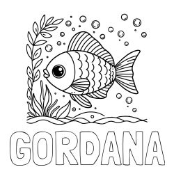 Pobarvanka imena GORDANA