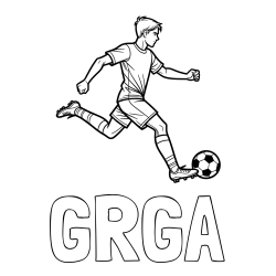 Online izdelana pobarvanka - Pobarvanka imena GRGA in pobarvanka nogometaša v napadu