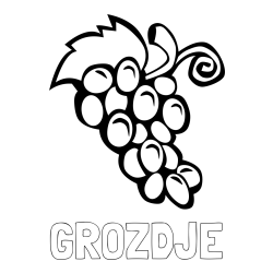 Online izdelana pobarvanka - Pobarvanka imena GROZDJE in pobarvanka grozdja