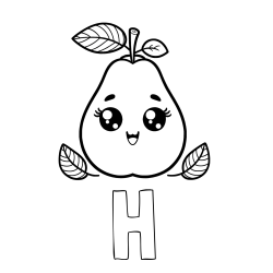 Online izdelana pobarvanka - Pobarvanka imena H in pobarvanka hruške