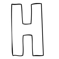 Online izdelana pobarvanka - Pobarvanka imena H