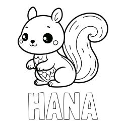 Pobarvanka imena HANA