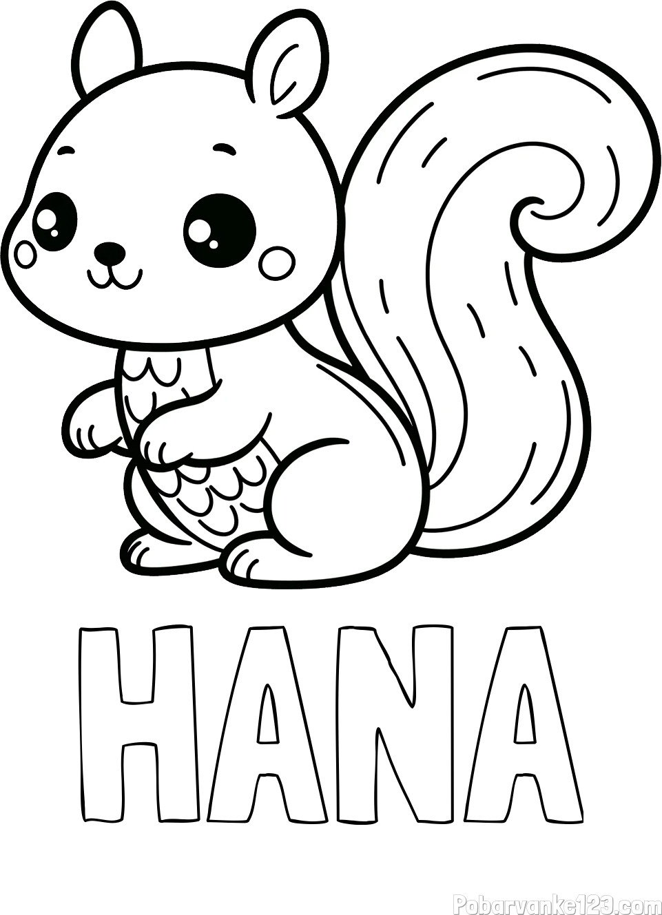 Pobarvanka imena HANA