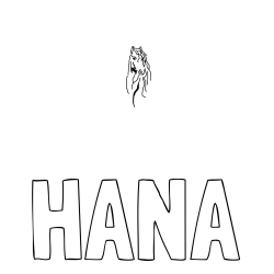 Online izdelana pobarvanka - Pobarvanka imena HANA in LEP KONJ