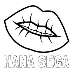 Online izdelana pobarvanka - Pobarvanka imena HANA ŠEGA in pobarvanka ustnic