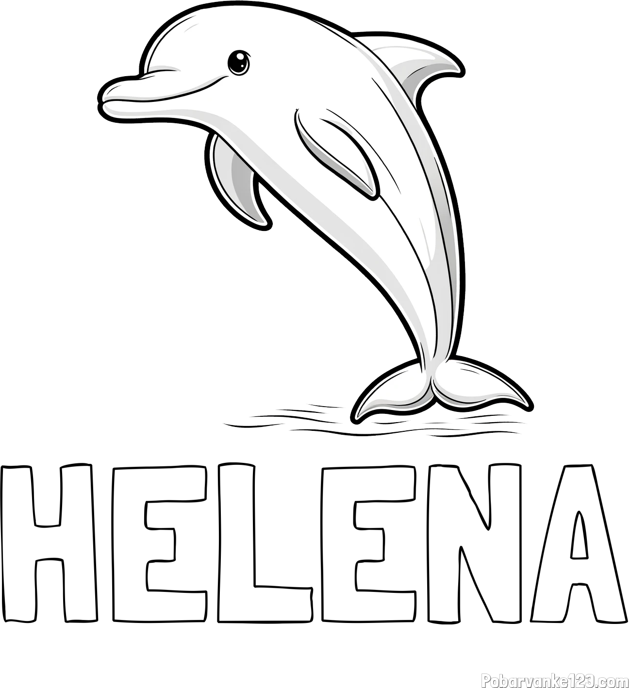 Pobarvanka imena HELENA in pobarvanka delfina