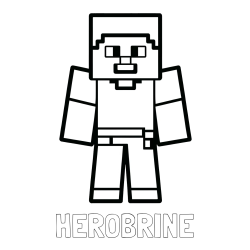 Pobarvanka imena HEROBRINE in pobarvanka Minecraft figurice