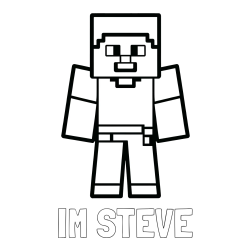 Online izdelana pobarvanka - Pobarvanka imena IM STEVE in pobarvanka Minecraft figurice