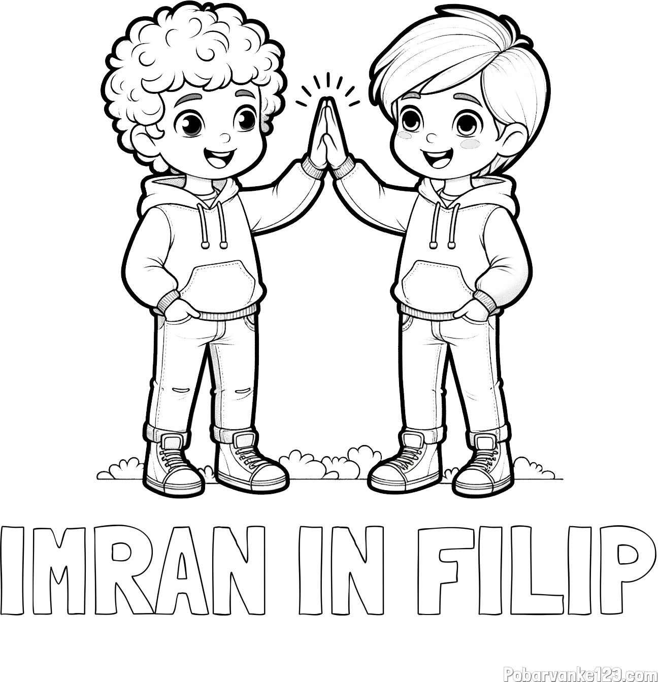 Pobarvanka imena IMRAN IN FILIP in pobarvanka prijatlejev