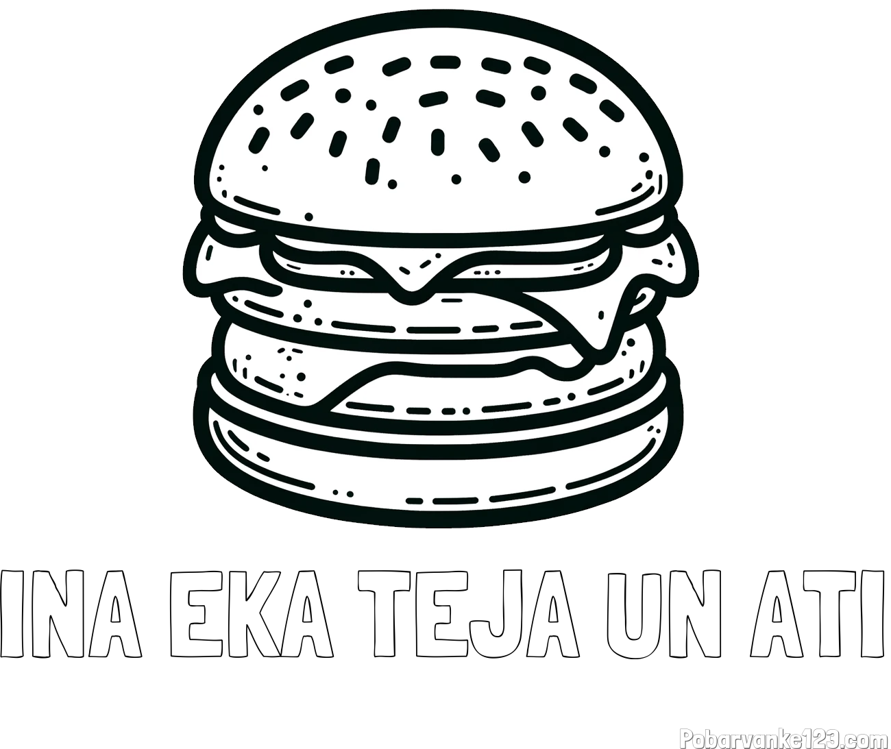 Pobarvanka imena INA EKA TEJA UN ATI in preprosta pobarvanka hamburgerja