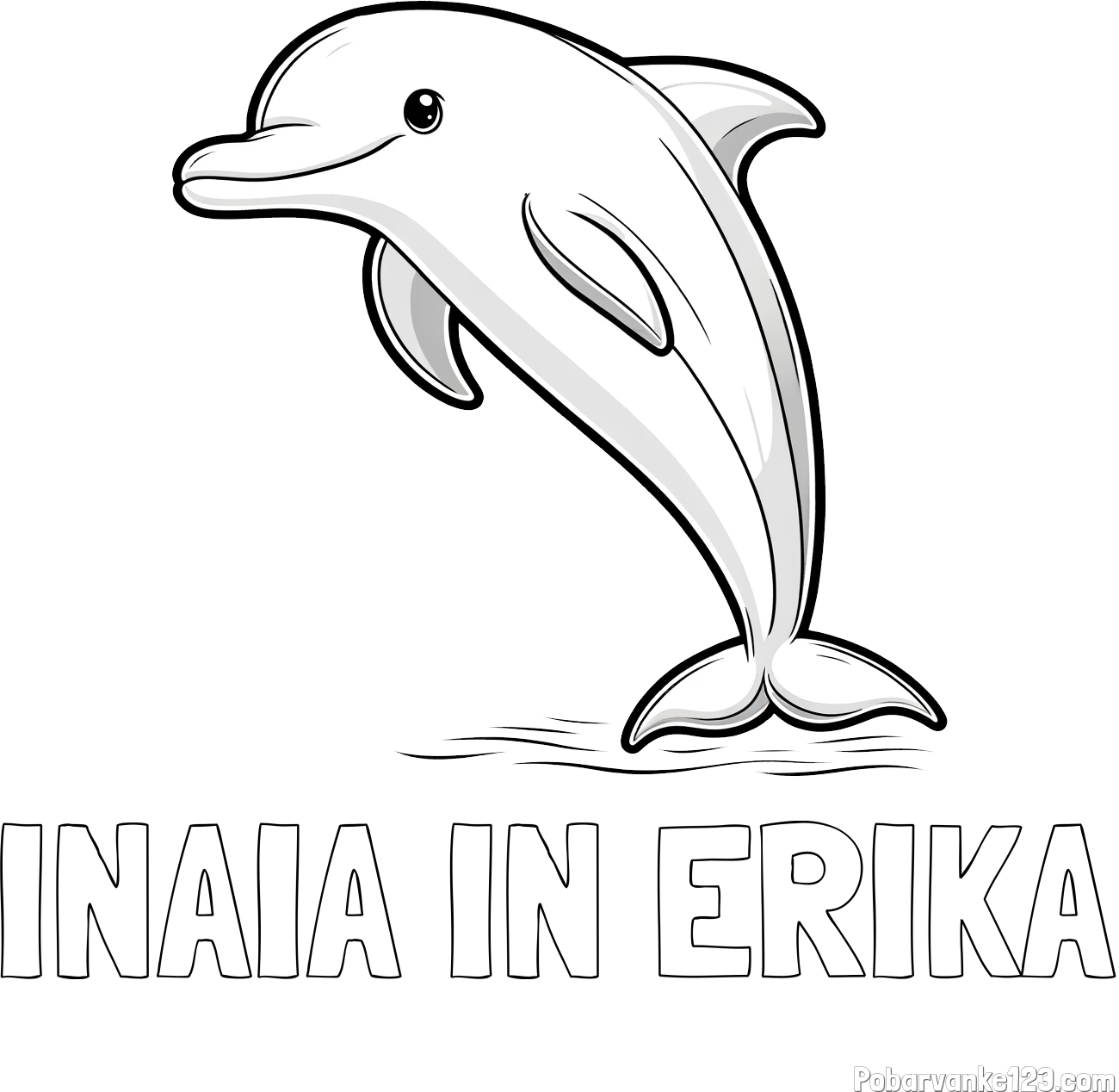 Pobarvanka imena INAIA IN ERIKA in pobarvanka delfina