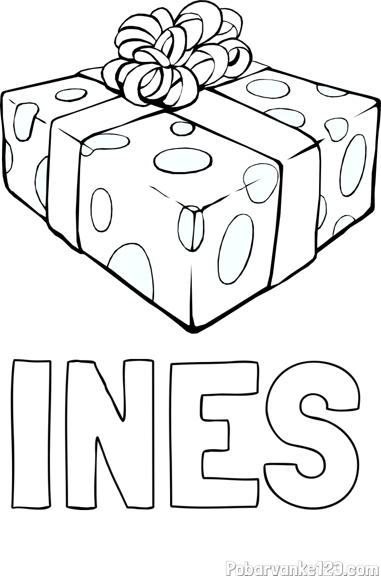 Pobarvanka imena INES in božično darilo