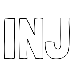 Online izdelana pobarvanka - Pobarvanka imena INJ