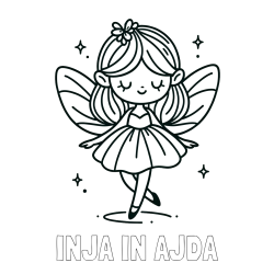 Online izdelana pobarvanka - Pobarvanka imena INJA IN AJDA in enostavna pobarvanka čarobne vile