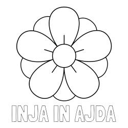 Online izdelana pobarvanka - Pobarvanka imena INJA IN AJDA in pobarvanka lepega cveta