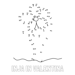 Online izdelana pobarvanka - Pobarvanka imena INJA IN VALENTINA in Črtna pobarvanka cvetlice