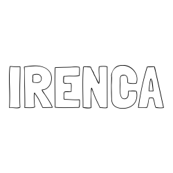 Online izdelana pobarvanka - Pobarvanka imena IRENCA
