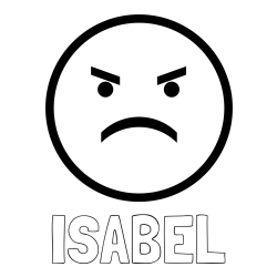 Online izdelana pobarvanka - Pobarvanka imena ISABEL in pobarvanka jeznega smeškota