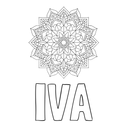 Pobarvanka imena IVA in Čudovita pobarvanka mendale