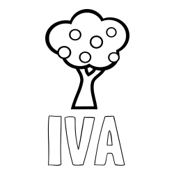 Online izdelana pobarvanka - Pobarvanka imena IVA in pobarvanka jablane