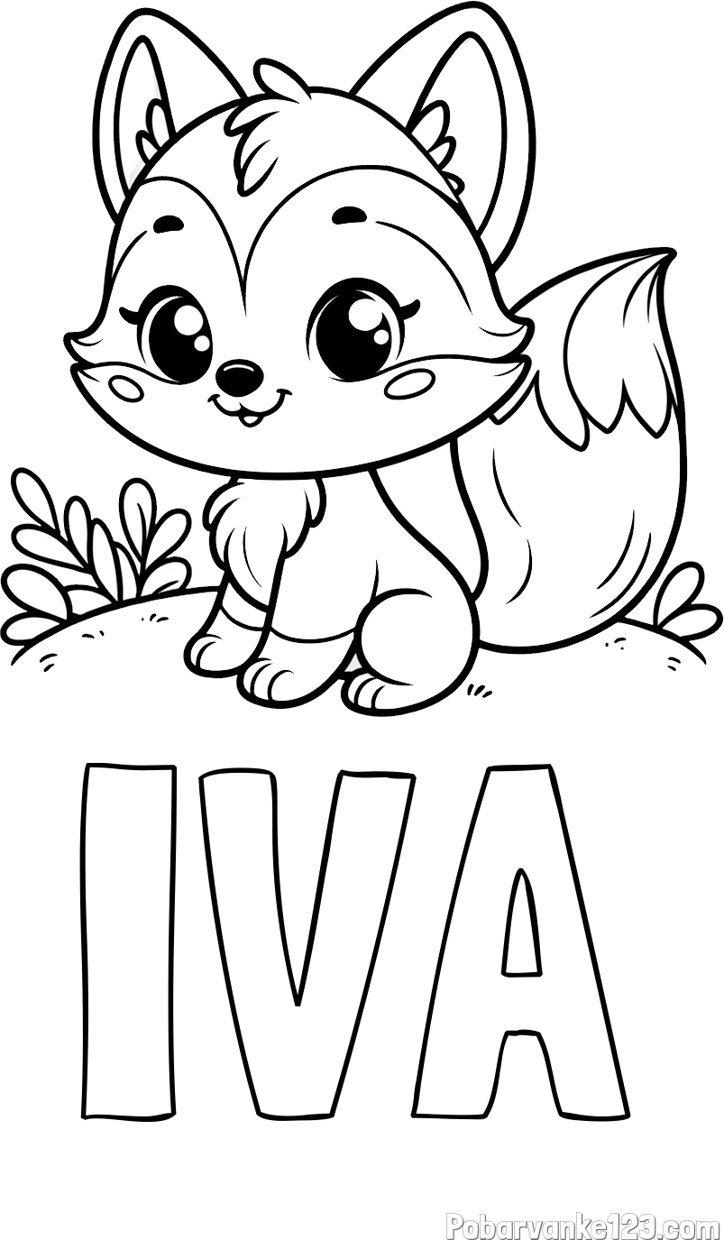 Pobarvanka imena IVA in pobarvanka lisičke