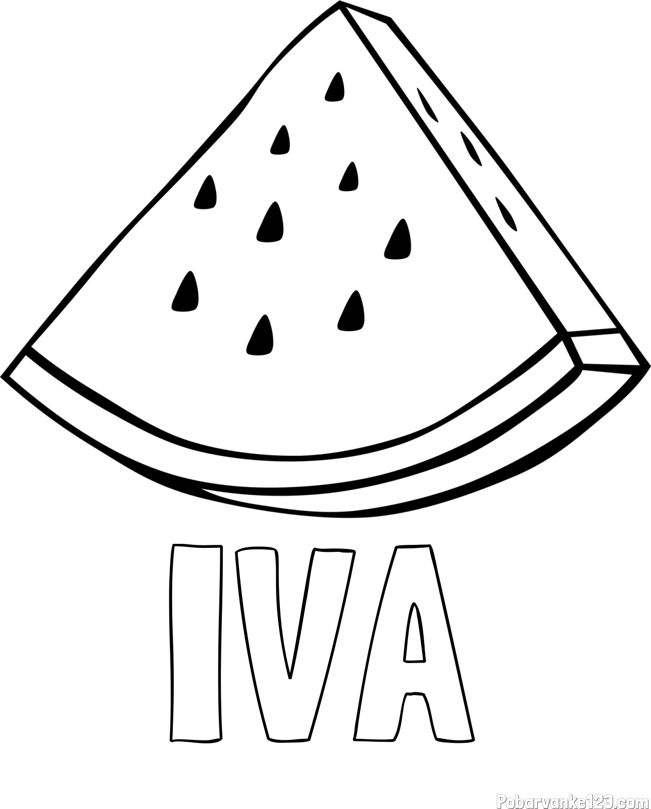 Pobarvanka imena IVA in pobarvanka lubenice