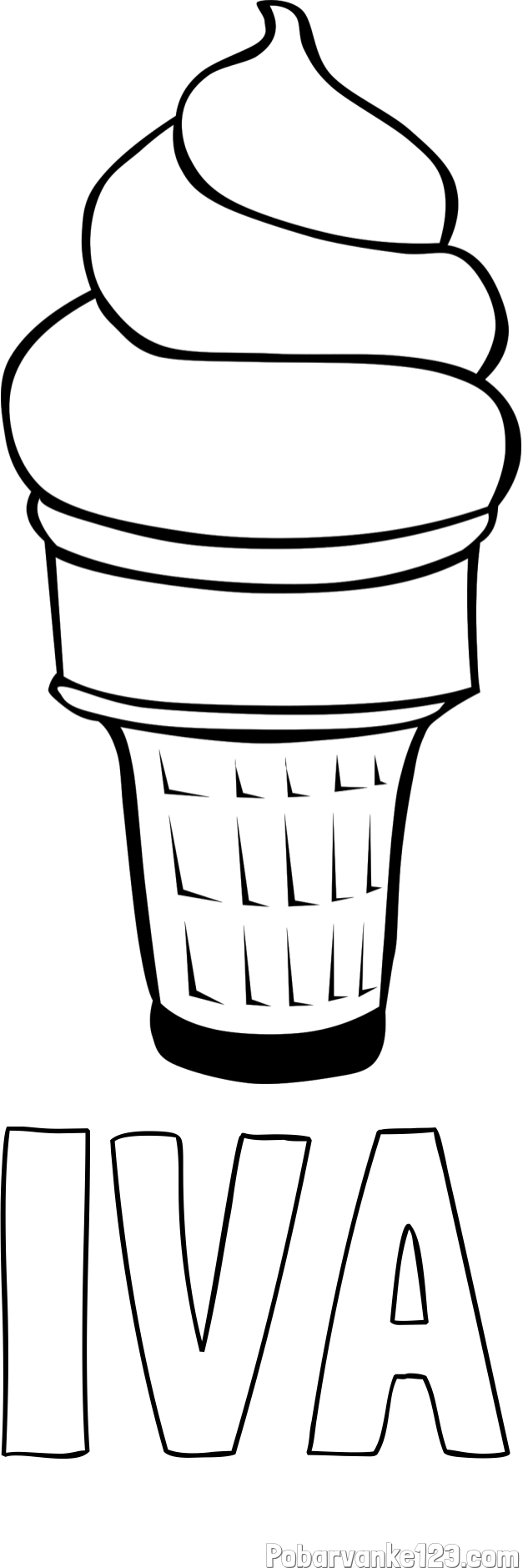 Pobarvanka imena IVA in pobarvanka sladoled