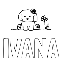 Pobarvanka imena IVANA in KUŽIKA
