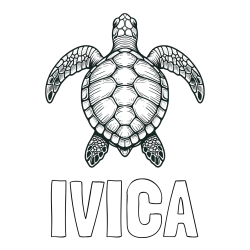 Online izdelana pobarvanka - Pobarvanka imena IVICA in enostavna pobarvanka želve