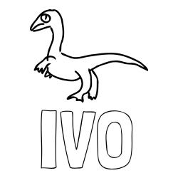 Online izdelana pobarvanka - Pobarvanka imena IVO in pobarvanka žalostnega dinozavra