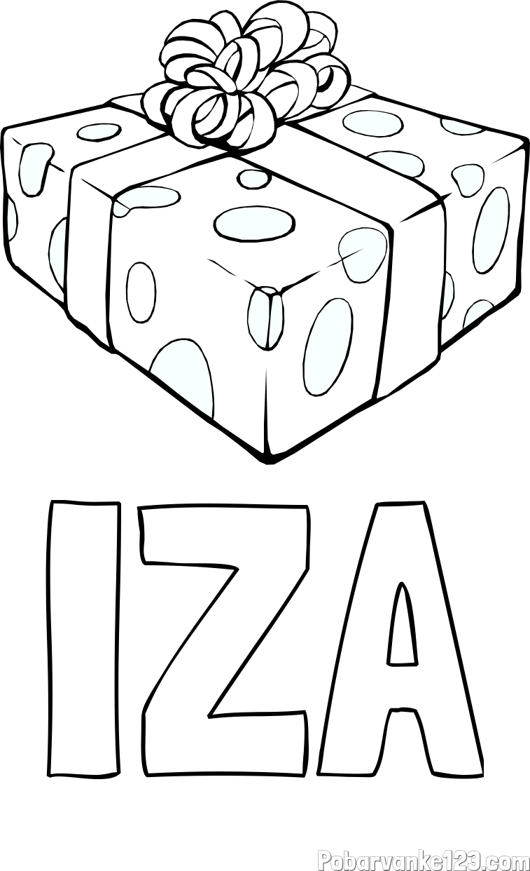 Pobarvanka imena IZA in božično darilo