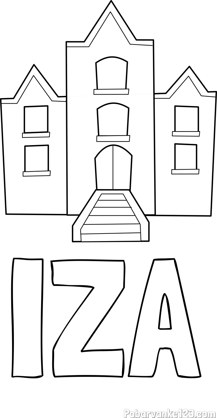 Pobarvanka imena IZA in pobarvanka šole