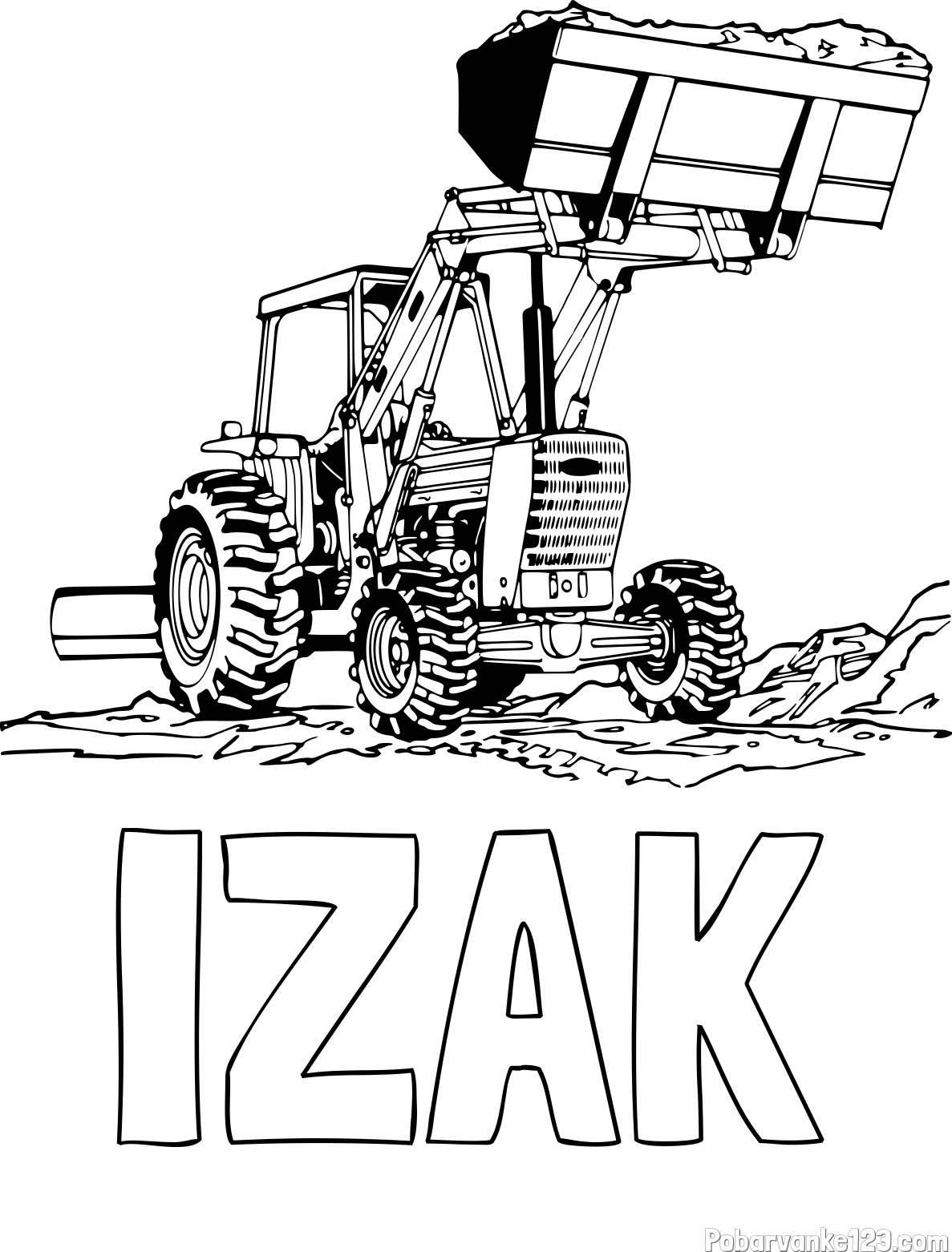 Pobarvanka imena IZAK in pobarvanka traktorja