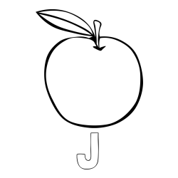 Online izdelana pobarvanka - Pobarvanka imena J in otroška pobarvanka jabolke